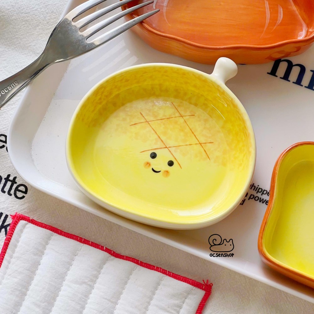 Đĩa sứ đựng gia vị hình bánh Ok Maji