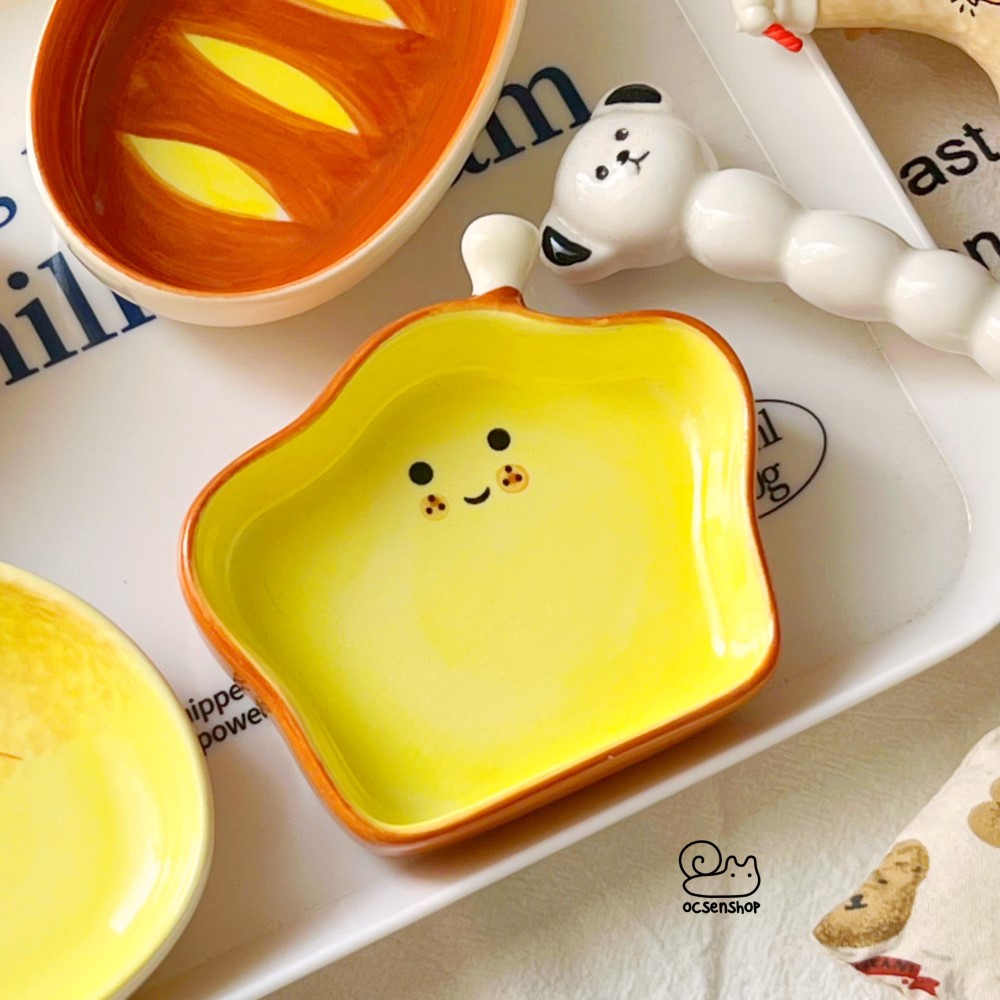 Đĩa sứ đựng gia vị hình bánh Ok Maji