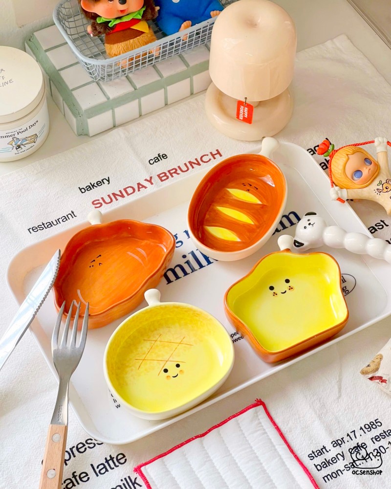 Đĩa sứ đựng gia vị hình bánh Ok Maji