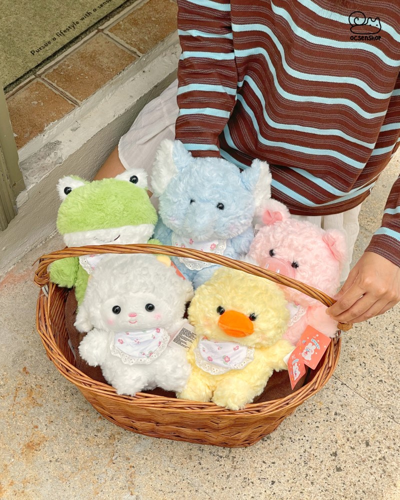 Động vật bông đeo yếm hoa (22cm)