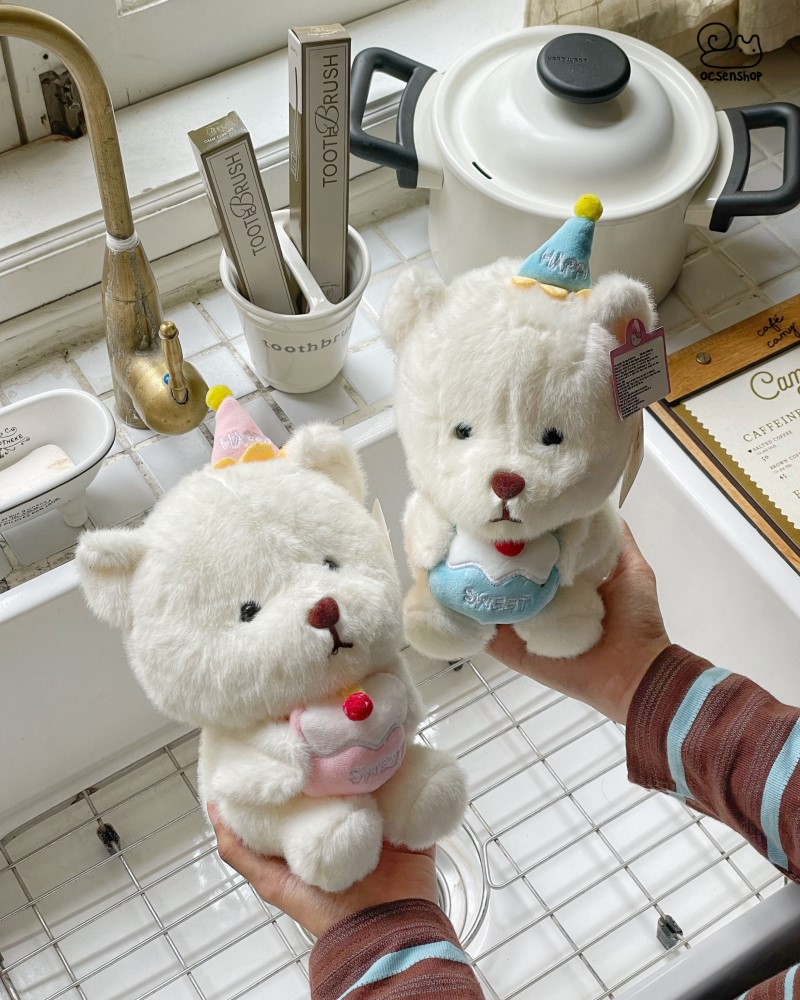 Gấu bông đội mũ Happy (25cm)