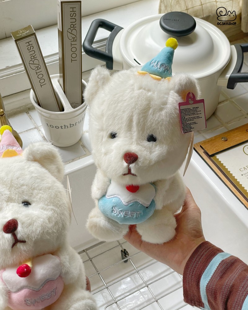 Gấu bông đội mũ Happy (25cm)