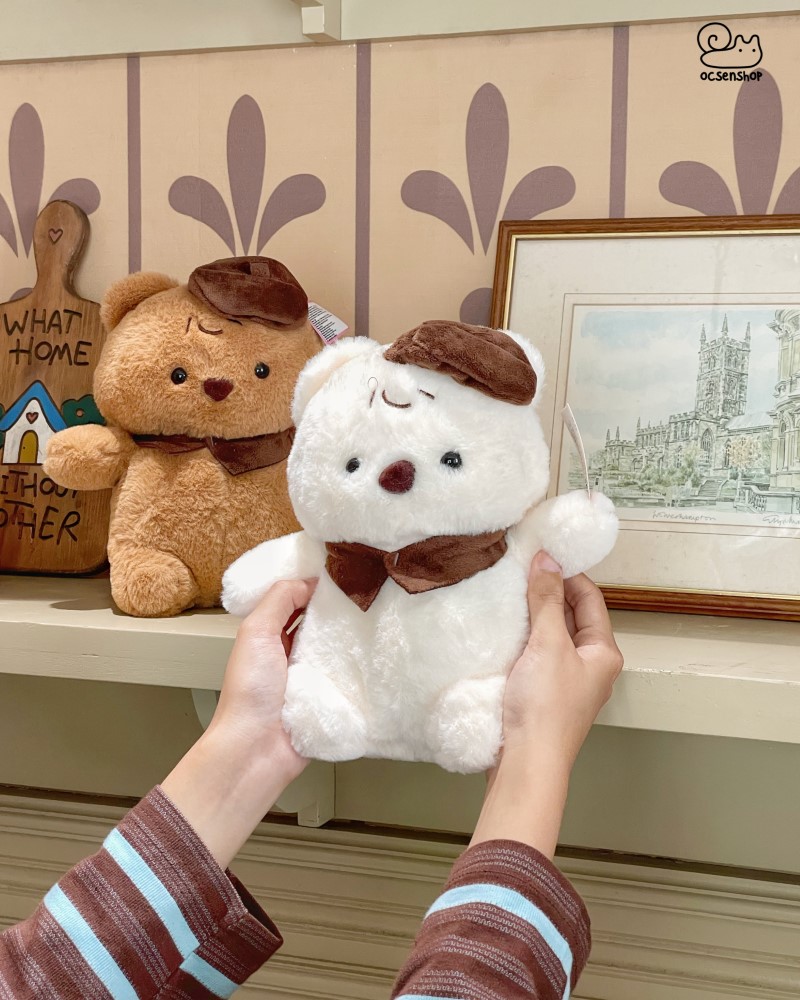 Gấu bông đội mũ nồi (23cm)