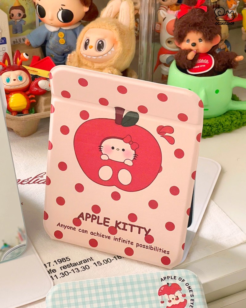 Gương gập bọc da Apple Kitty