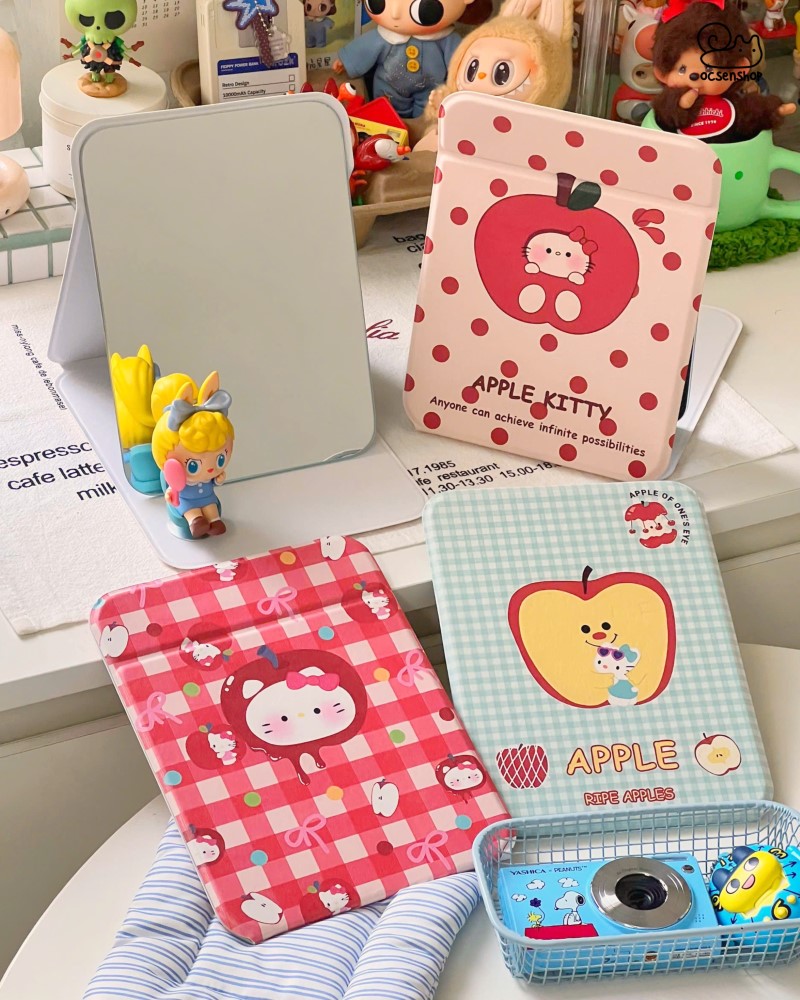 Gương gập bọc da Apple Kitty