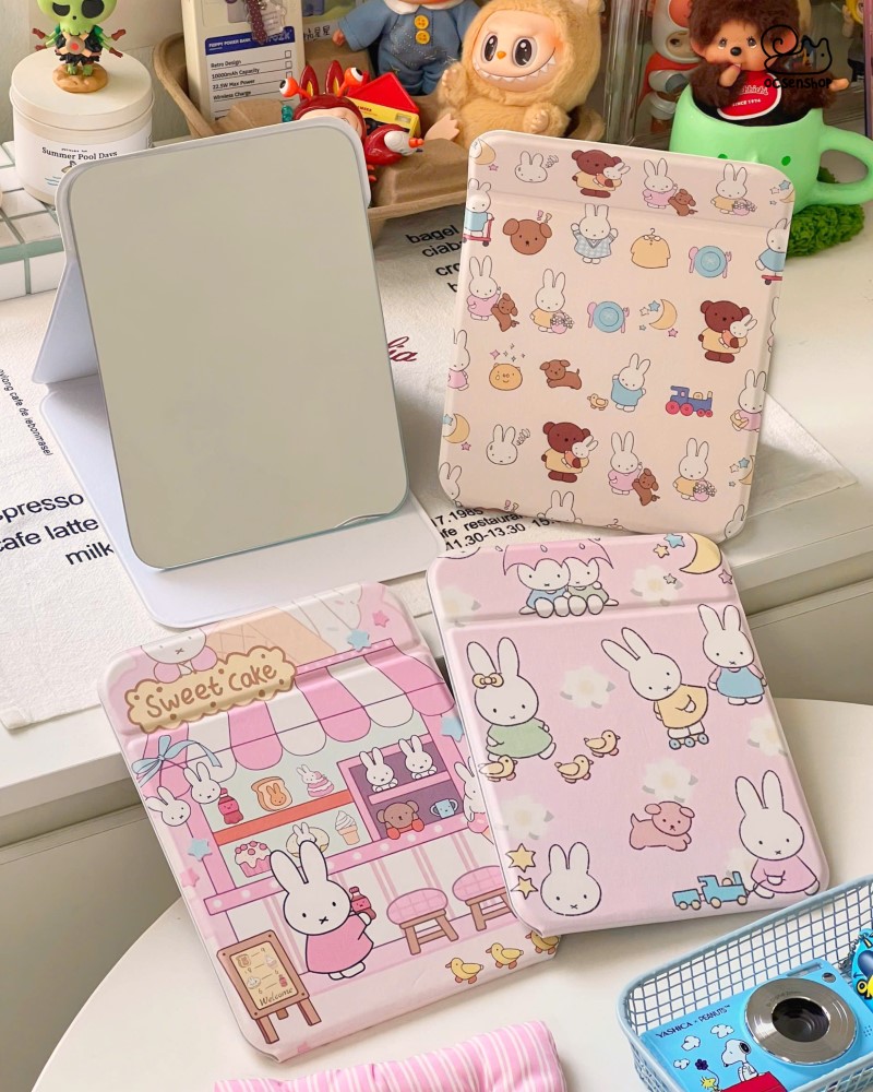 Gương gập bọc da Miffy (15x20cm)