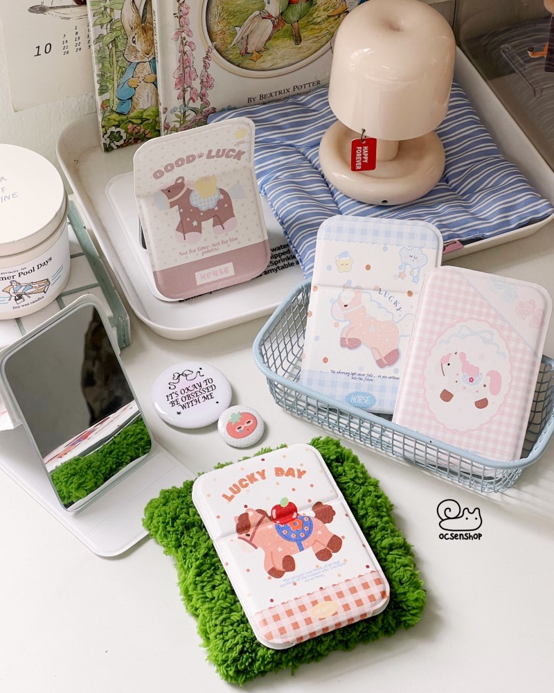 Gương gập bọc da Ngựa (6,8x10,5cm)