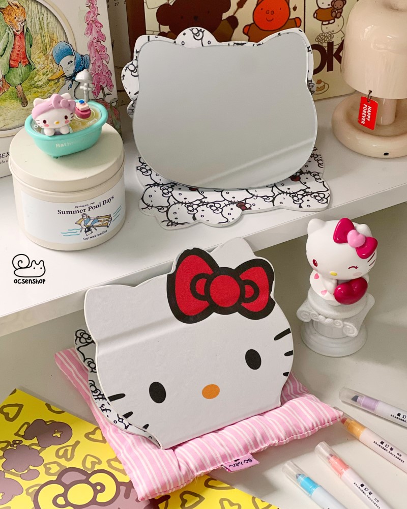 Gương gập to mặt Hello Kitty