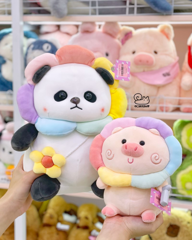 Heo bông đeo hoa nhiều màu