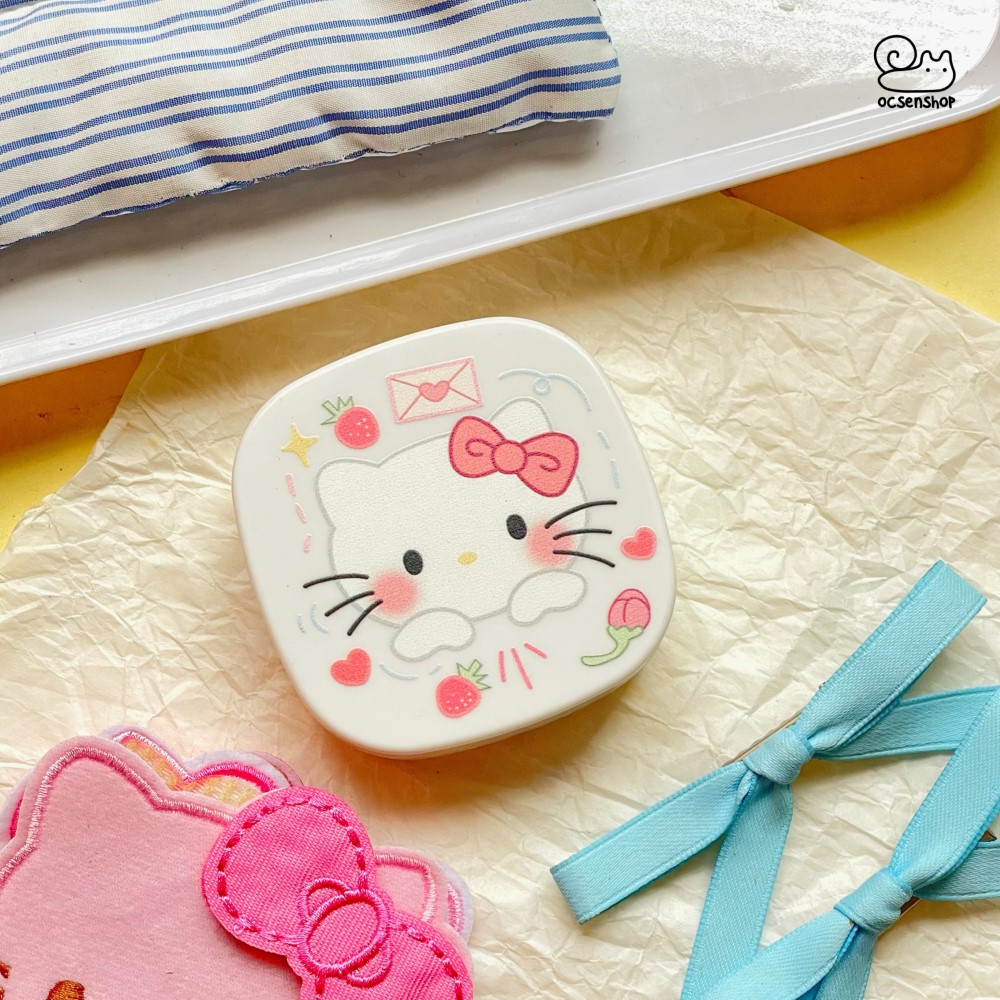 Hộp đựng lens Sanrio nền họa tiết (7x7cm)