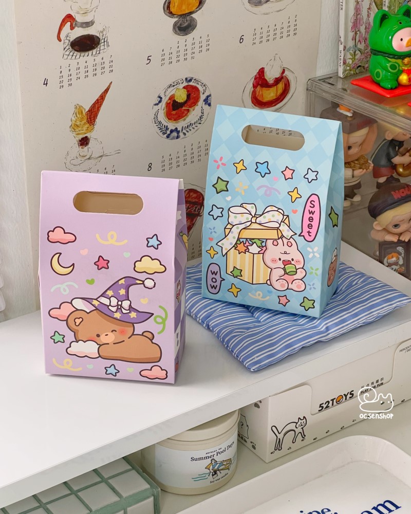 Hộp quà chữ nhật Động vật có tay cầm (10x15,3cm)