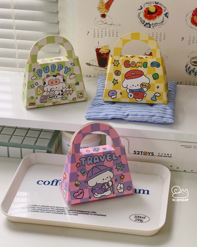 Hộp quà động vật hình túi có quai (11,8x6cm)