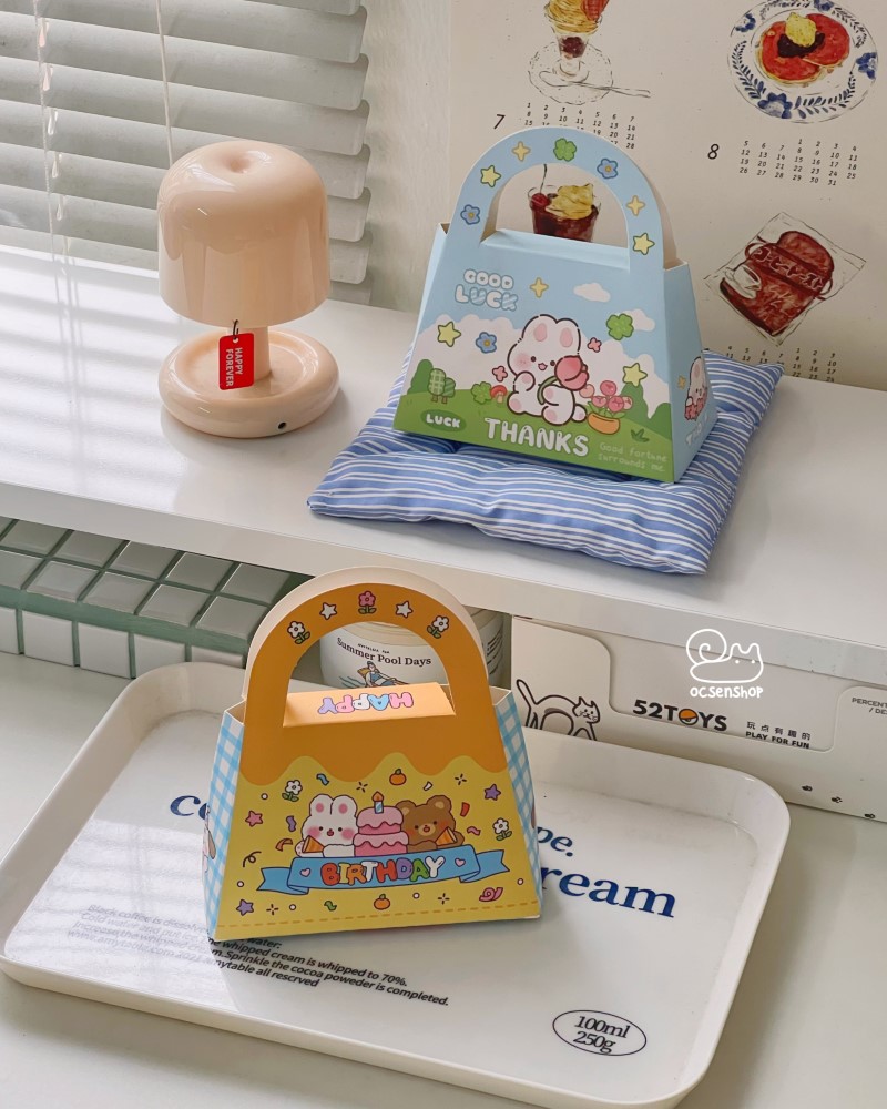 Hộp quà động vật hình túi có quai (11,8x6cm)
