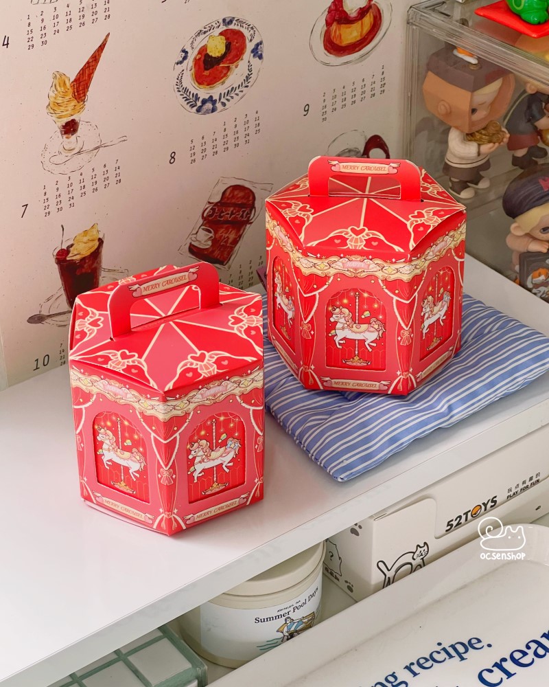 Hộp quà vòng xoay ngựa gỗ Cute carousel (10,3x9x8,5cm)