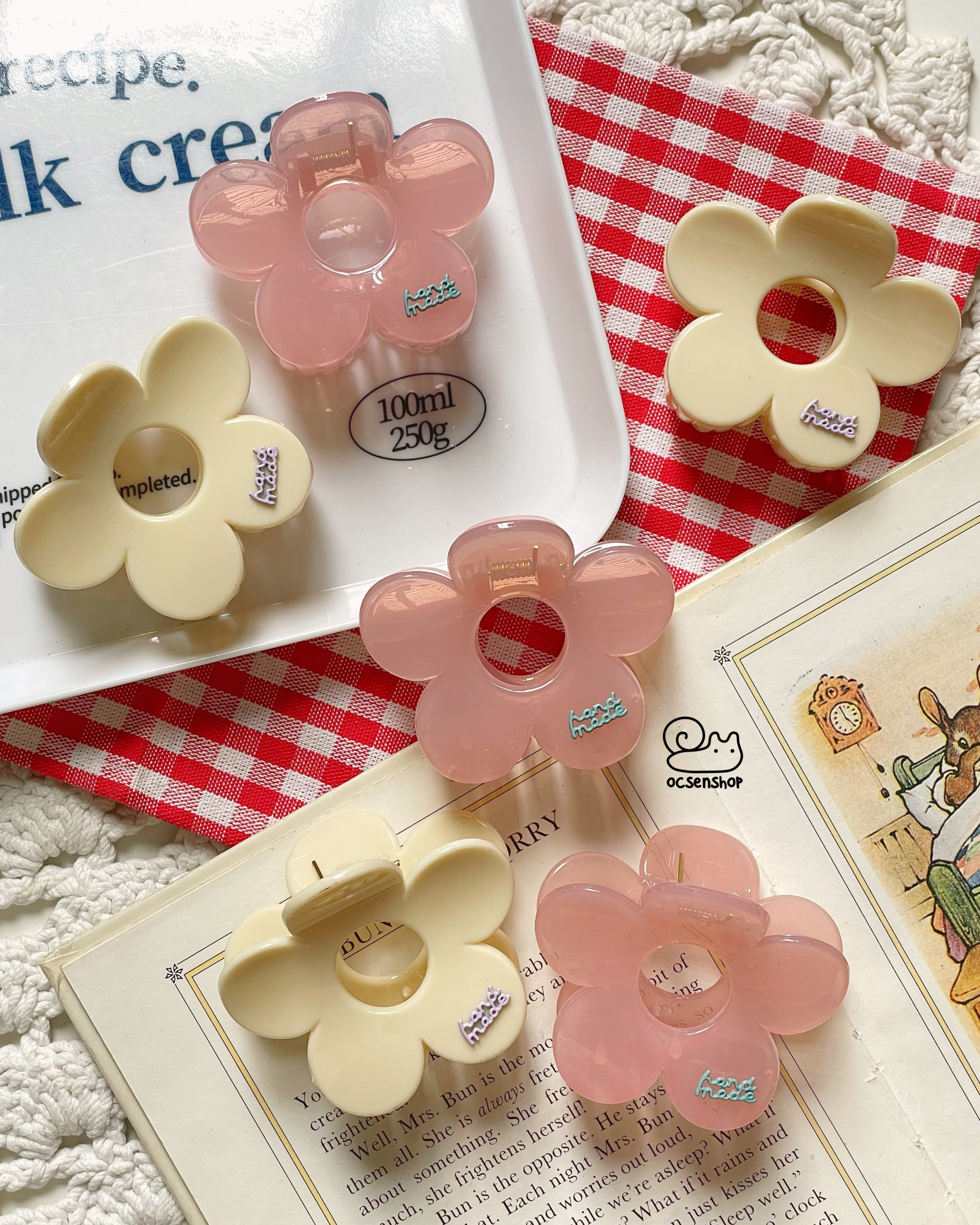 Kẹp càng cua Hoa 5 cánh handmade (7cm)