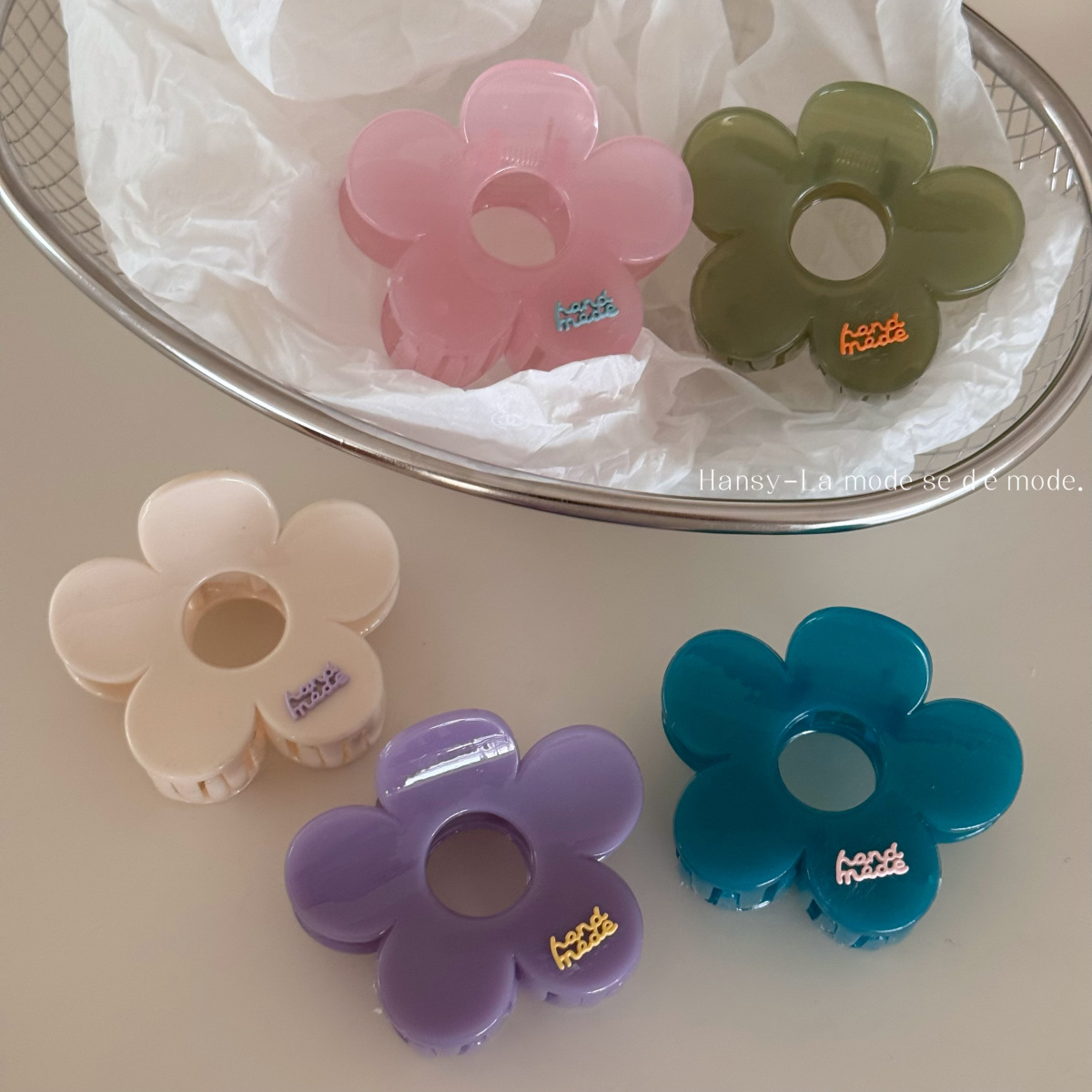 Kẹp càng cua Hoa 5 cánh handmade (7cm)