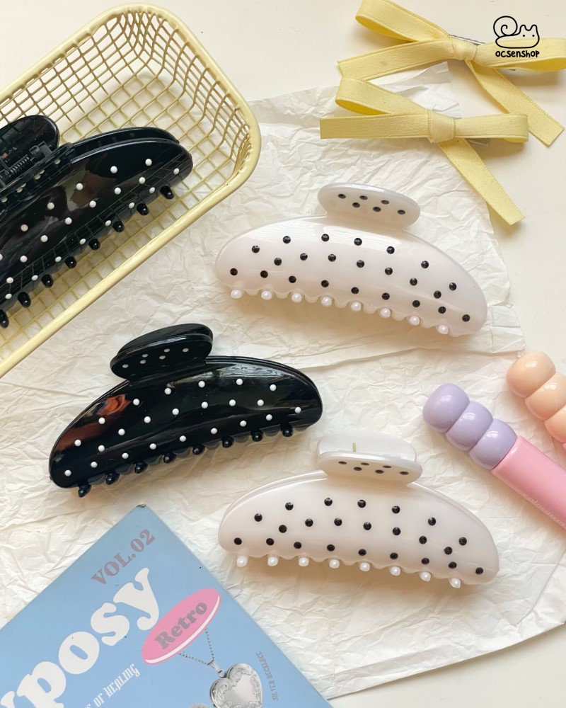 Kẹp càng cua chữ D chấm bi