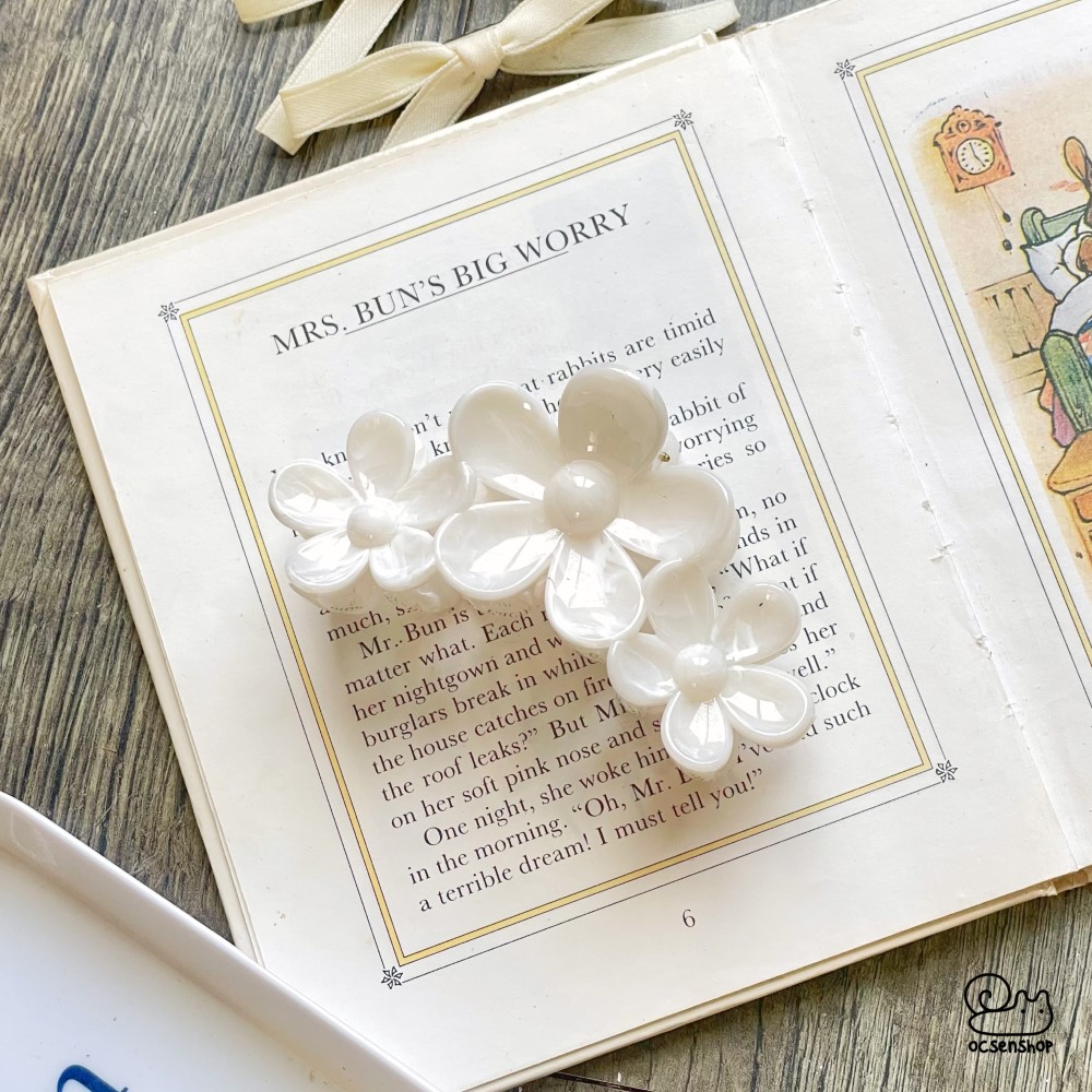 Kẹp càng cua hoa sứ 3 hoa marble (11cm)