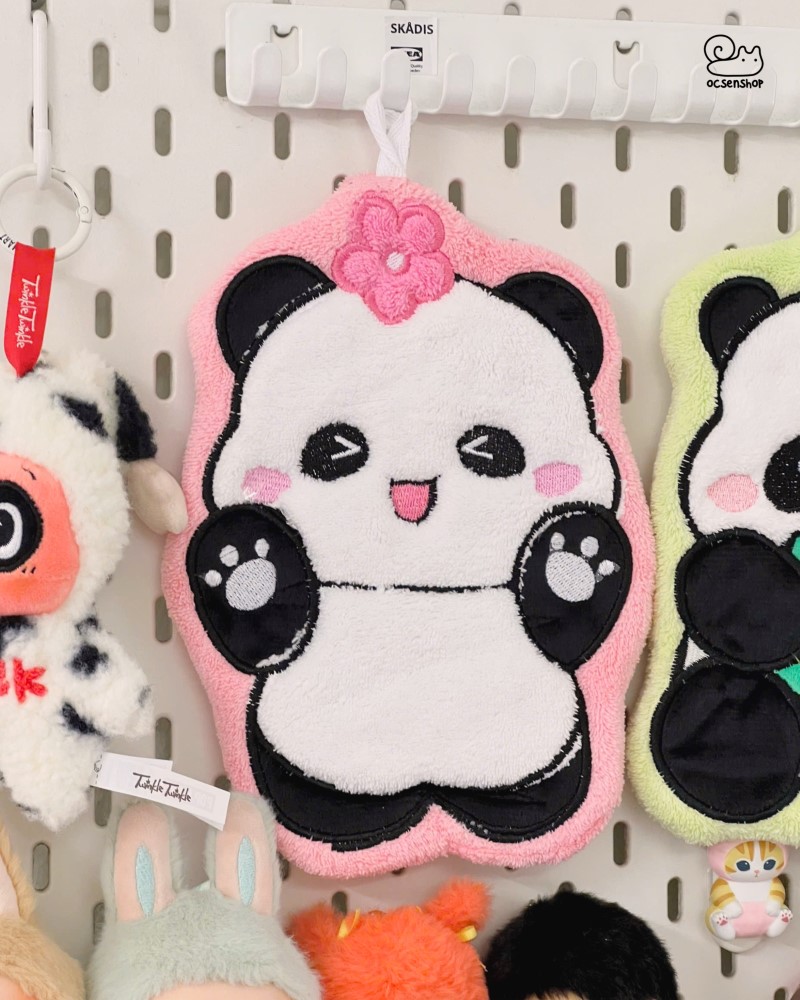 Khăn lau tay Panda viền màu