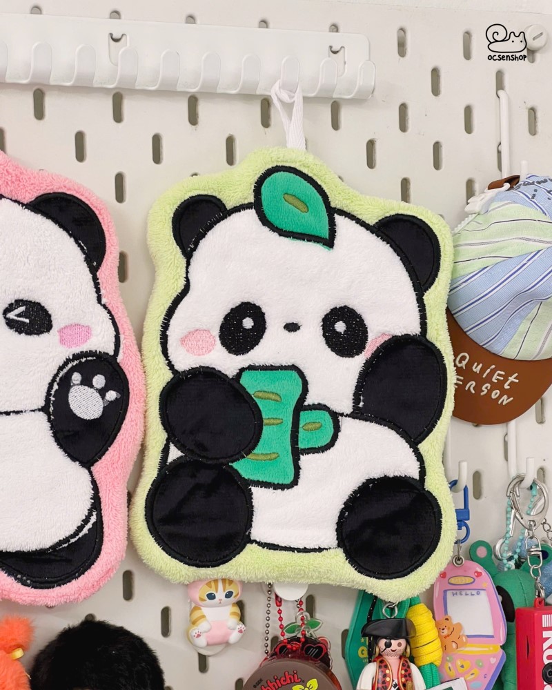 Khăn lau tay Panda viền màu