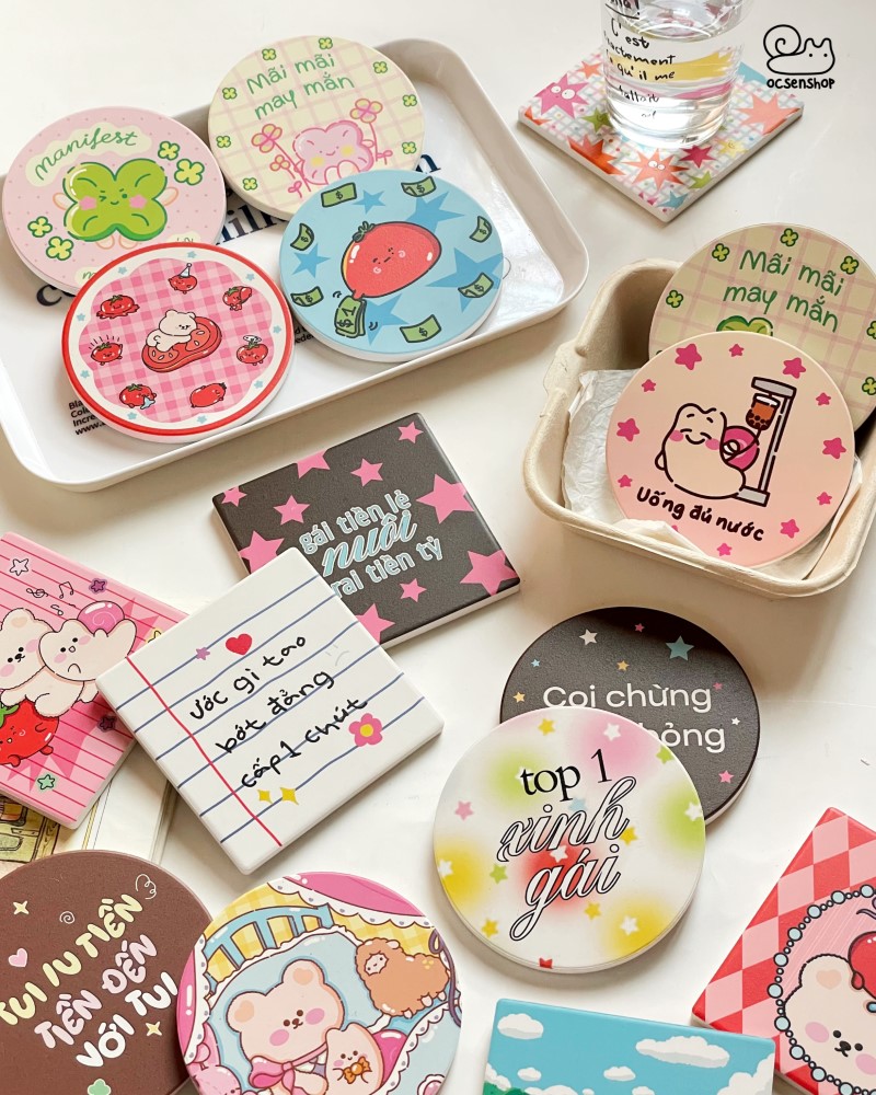 Lót ly gốm thấm nước Ốc Sên