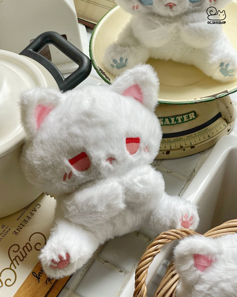 Mèo bông ngồi mặt buồn (25cm)