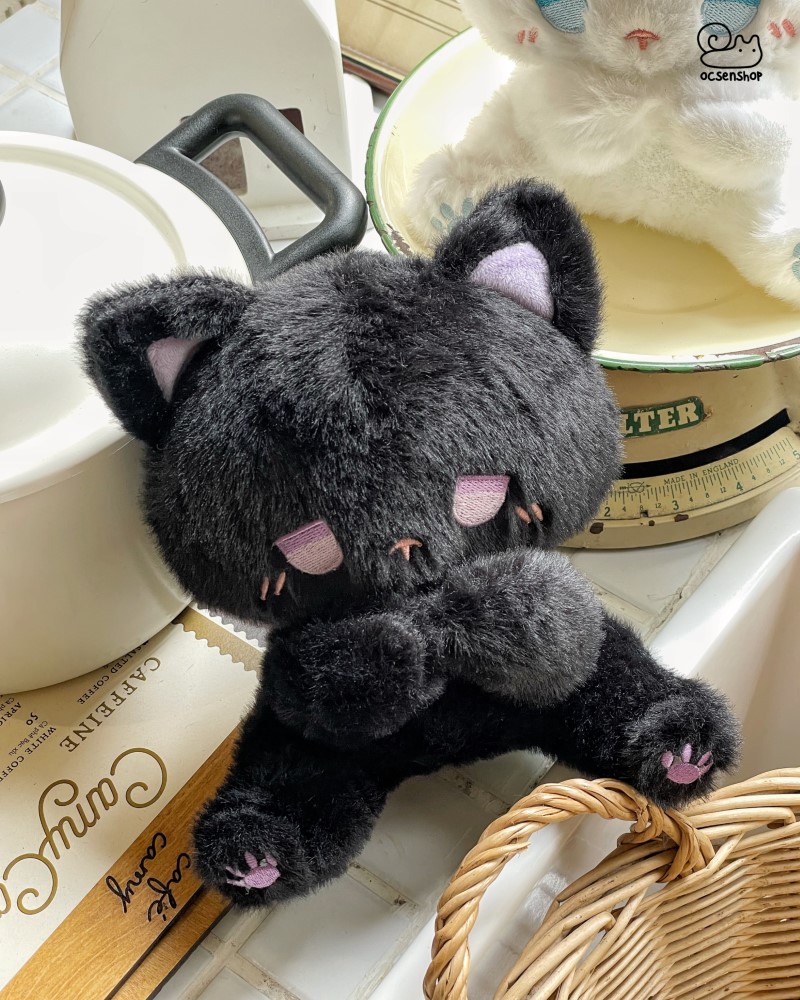 Mèo bông ngồi mặt buồn (25cm)