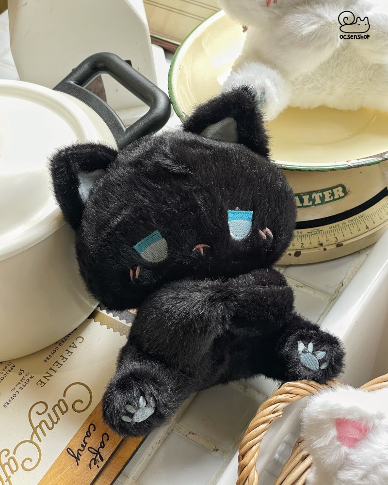 Mèo bông ngồi mặt buồn (25cm)