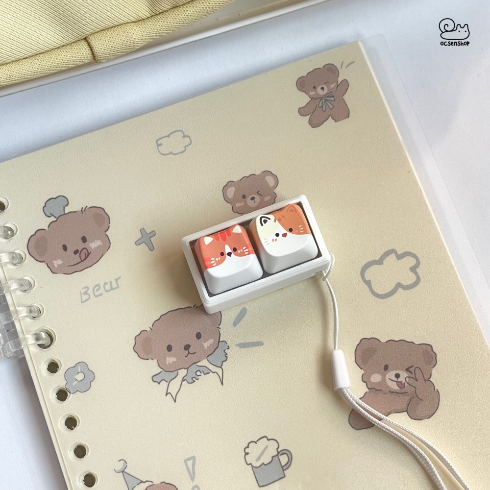 Móc khóa Keycap Mèo (2 phím)