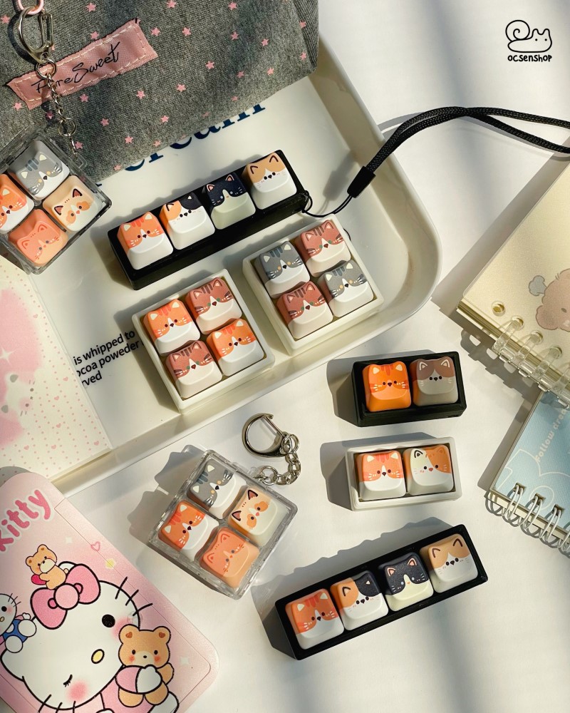 Móc khóa Keycap Mèo (4 phím)