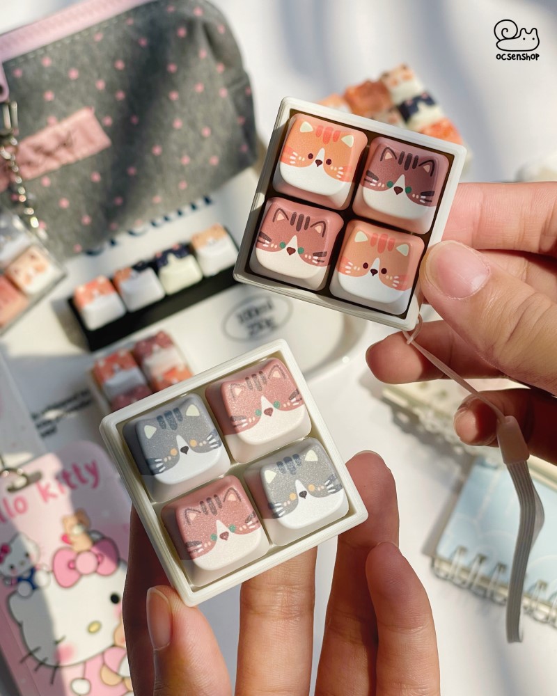 Móc khóa Keycap Mèo (4 phím)