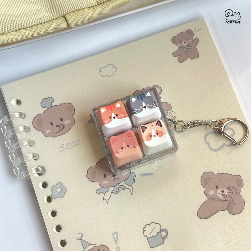 Móc khóa Keycap Mèo (4 phím)