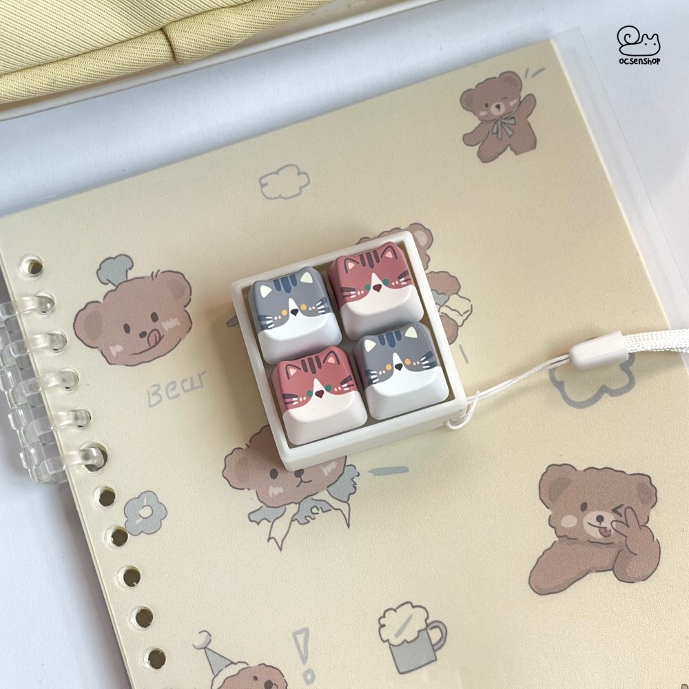 Móc khóa Keycap Mèo (4 phím)
