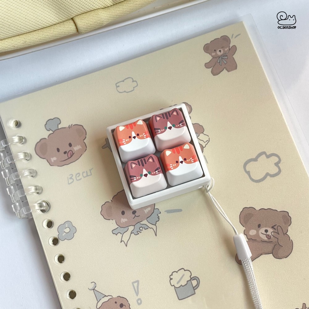 Móc khóa Keycap Mèo (4 phím)