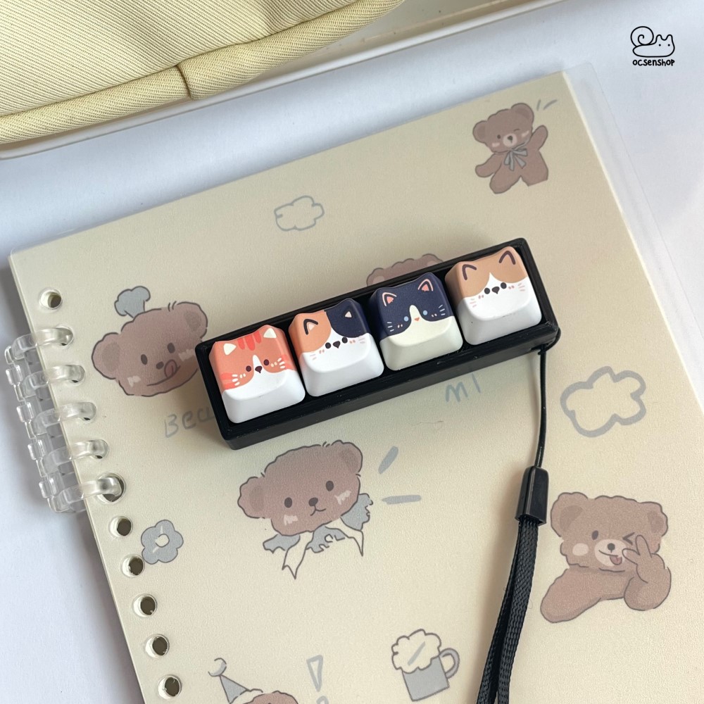 Móc khóa Keycap Mèo (4 phím)