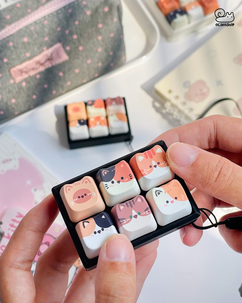 Móc khóa Keycap Mèo (6 phím)
