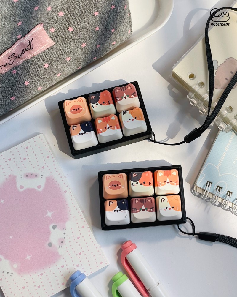 Móc khóa Keycap Mèo (6 phím)