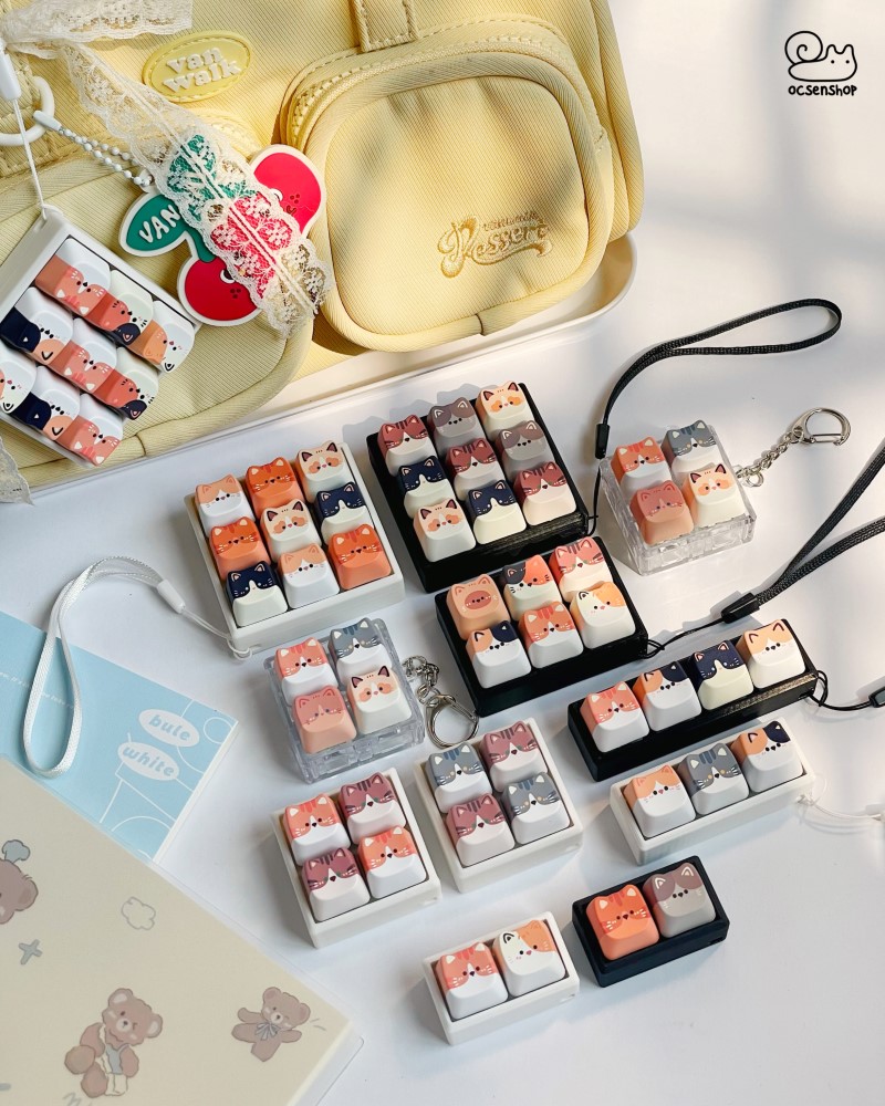 Móc khóa Keycap Mèo (9 phím)
