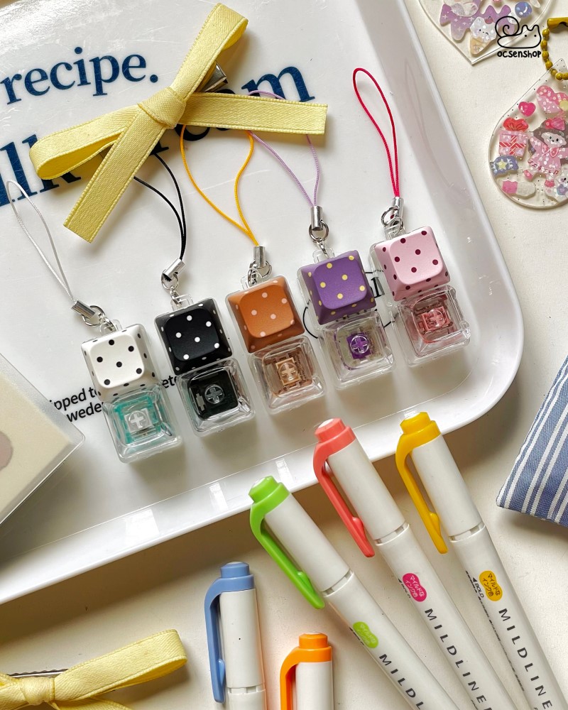 Móc khóa Keycap chấm bi (2 phím)