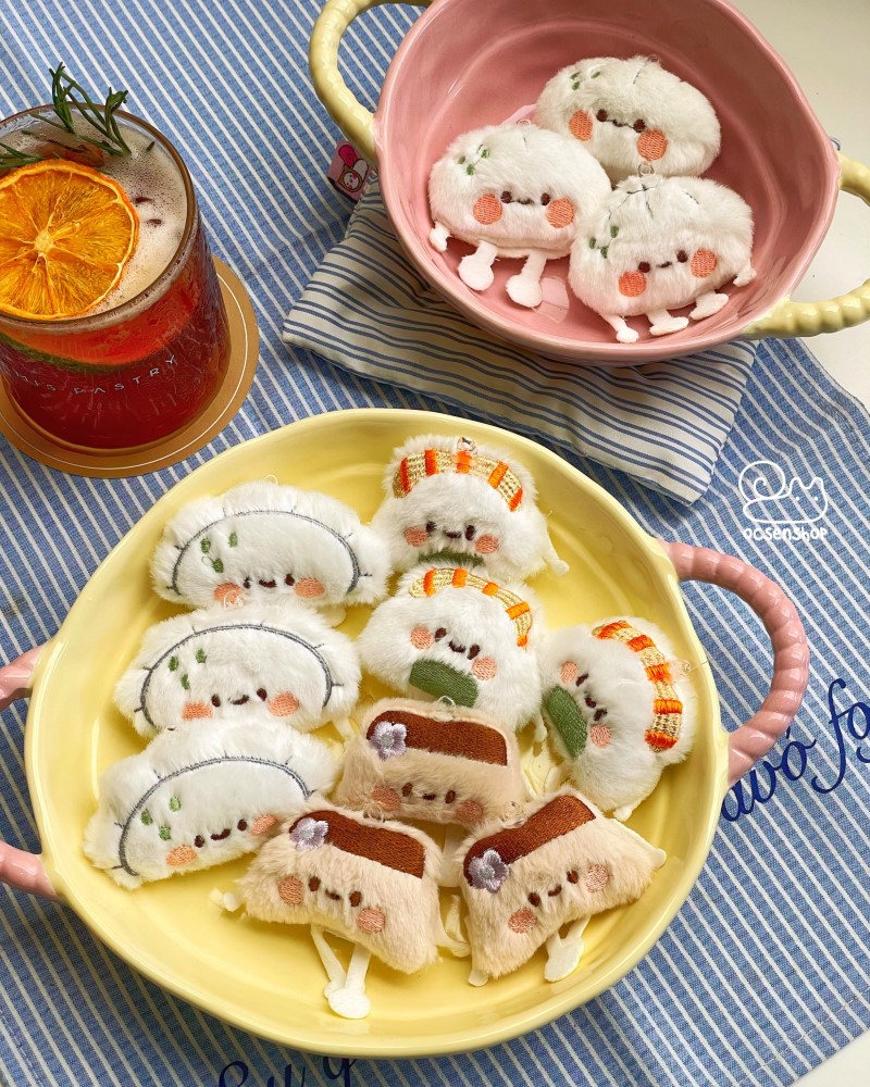 Móc khóa bông Dimsum