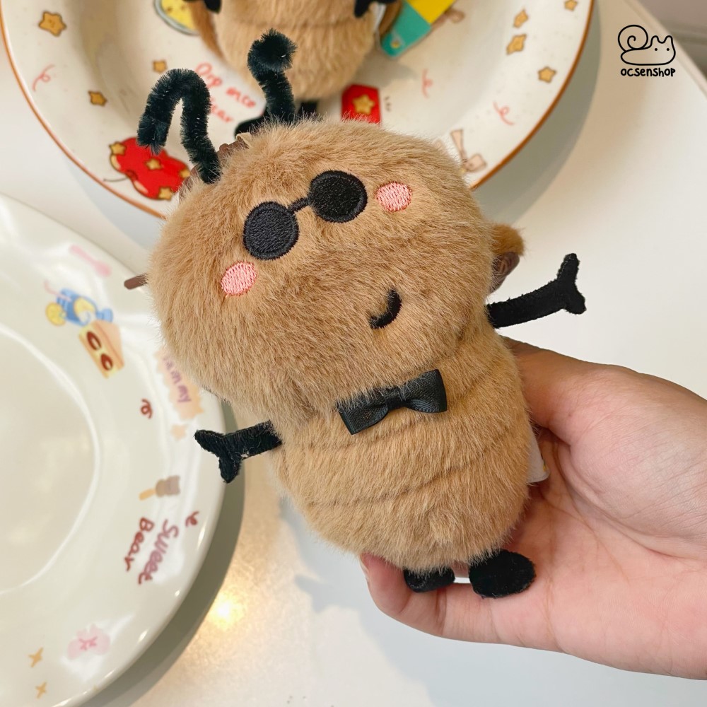 Móc khóa bông Gián đeo nơ (10cm)