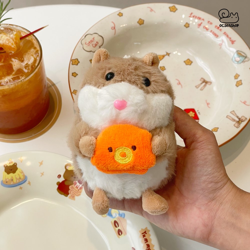 Móc khóa bông Hamster mũi hồng (12cm)
