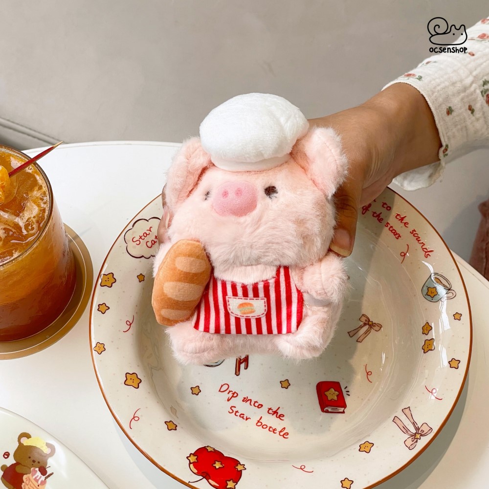 Móc khóa bông Heo đầu bếp (12cm)