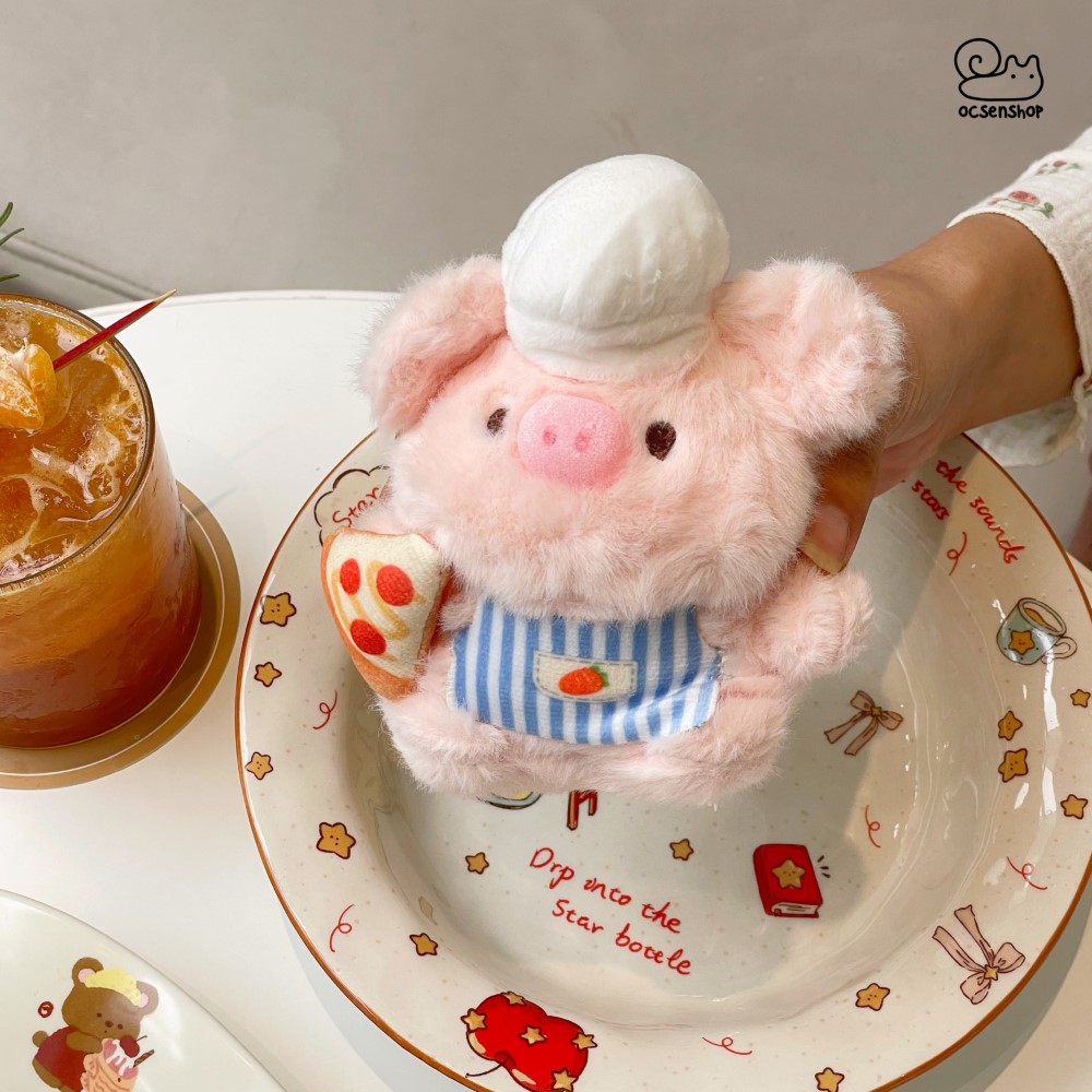 Móc khóa bông Heo đầu bếp (12cm)