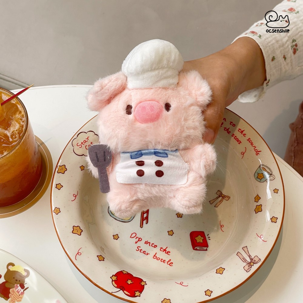 Móc khóa bông Heo đầu bếp (12cm)