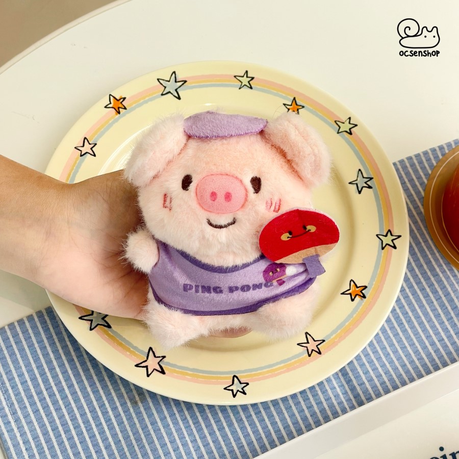 Móc khóa bông Heo thể thao (11cm)