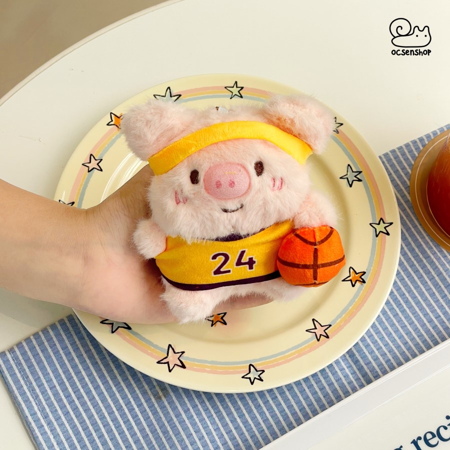Móc khóa bông Heo thể thao (11cm)