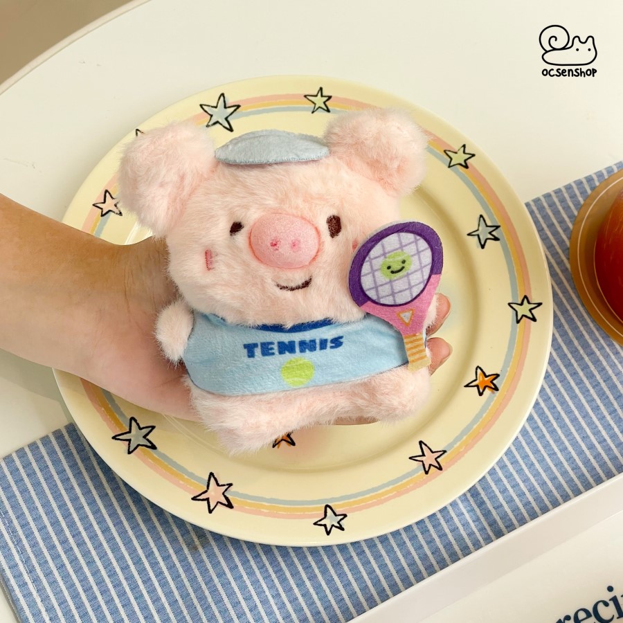Móc khóa bông Heo thể thao (11cm)