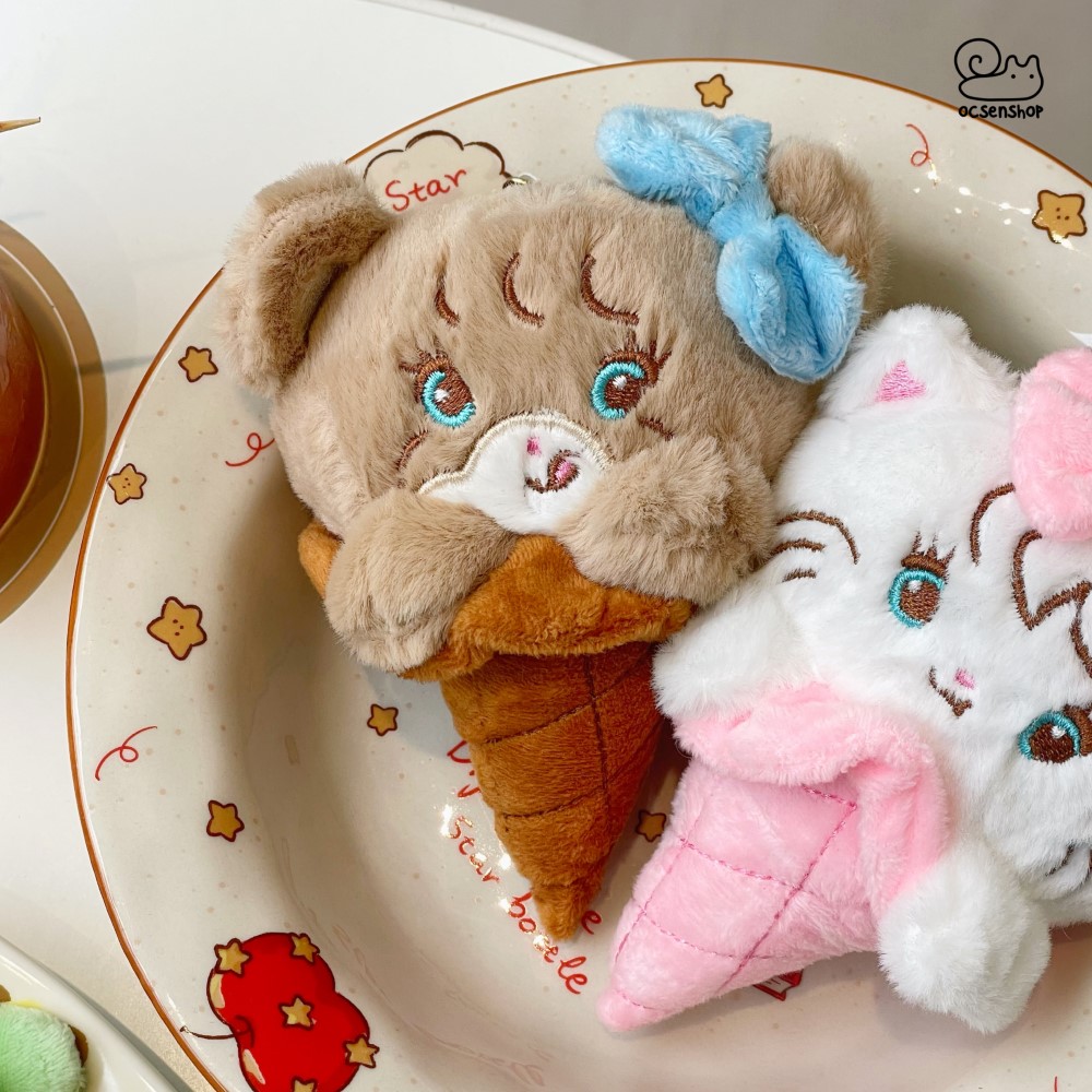 Móc khóa bông Mikko ốc quế (14cm)