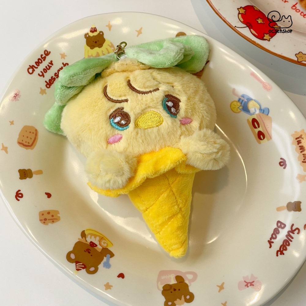 Móc khóa bông Mikko ốc quế (14cm)